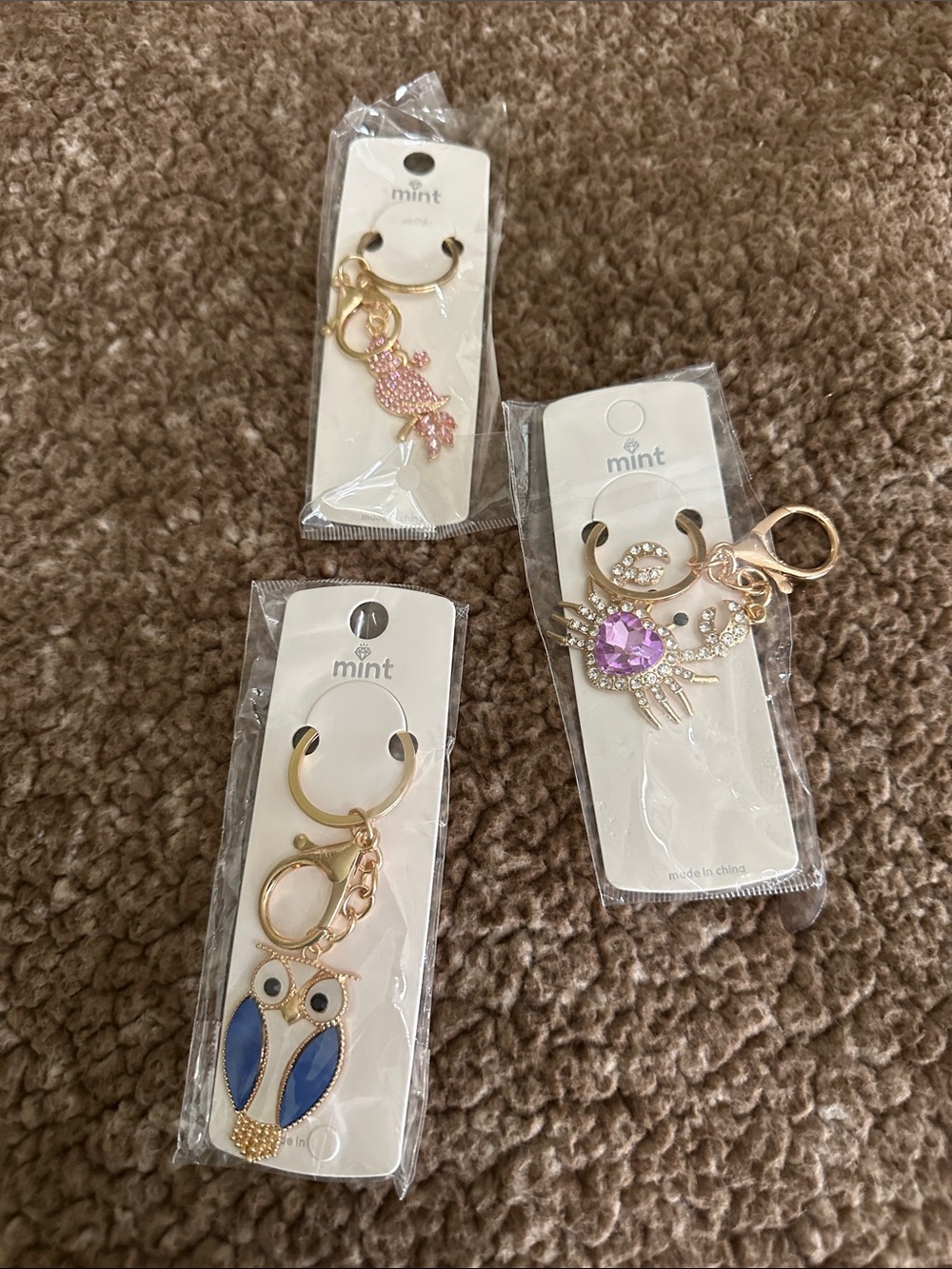 NIP bag charm or key ring  you get all three